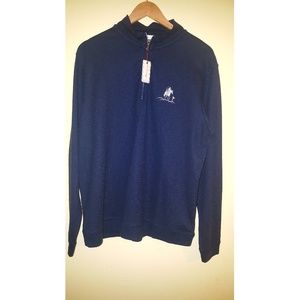 Peter Millar Pullover 1/4 Zip Navy Blue Sweater